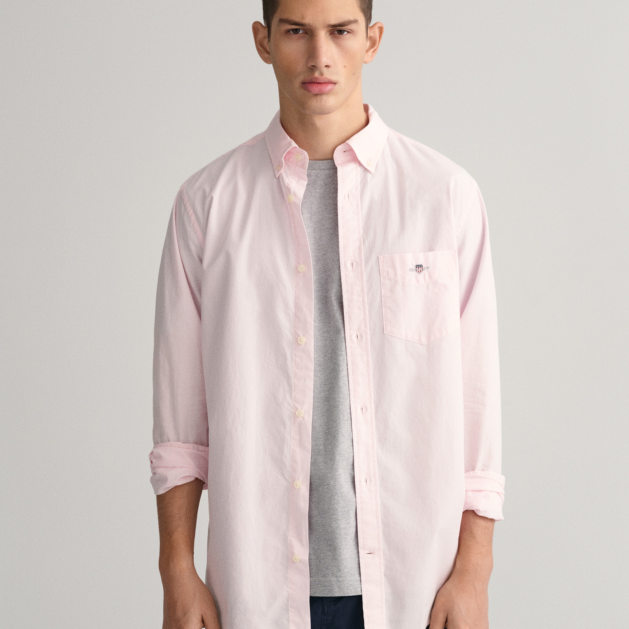 GANT Erkek Pembe Regular Fit Düğmeli Yaka Poplin Gömlek
