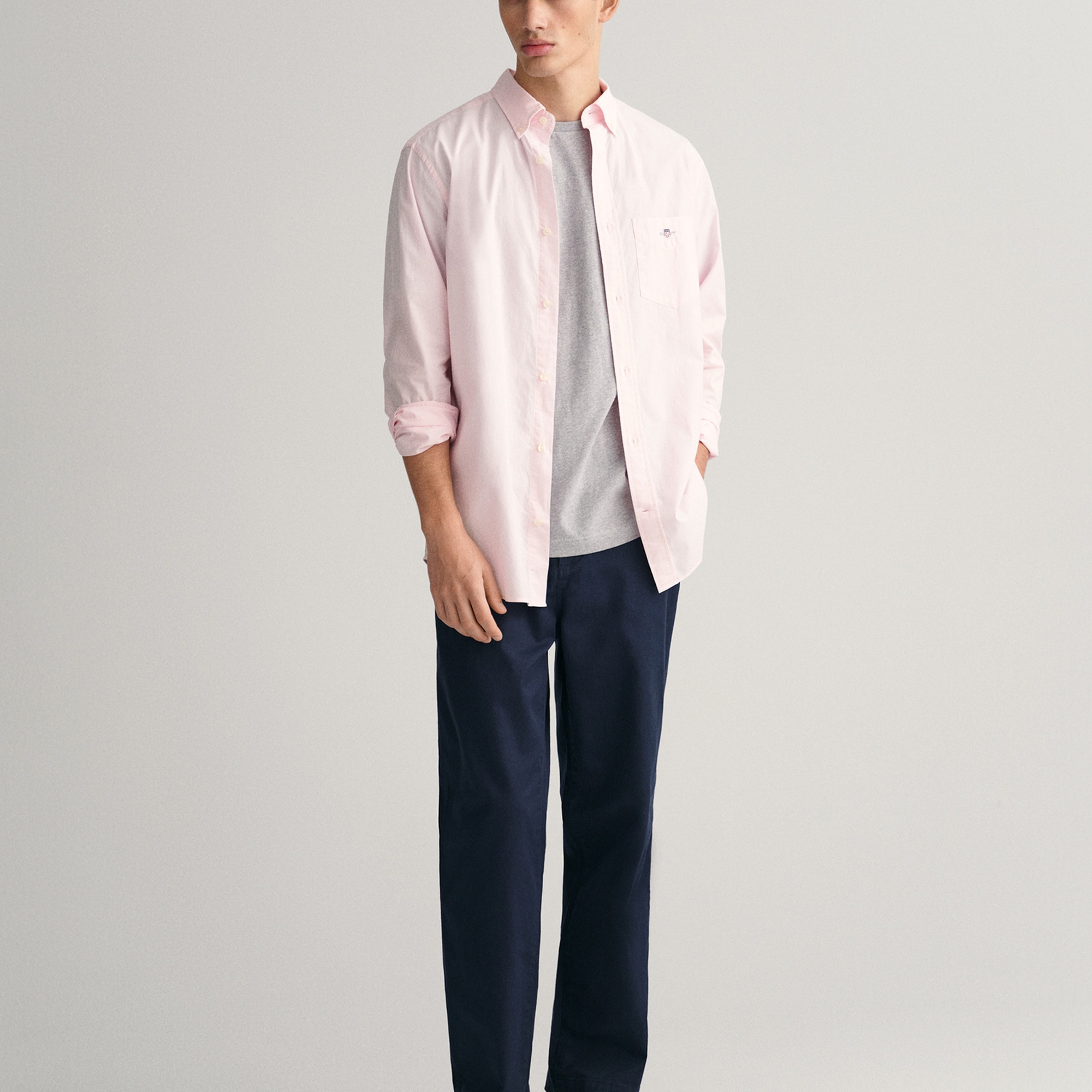 GANT Erkek Pembe Regular Fit Düğmeli Yaka Poplin Gömlek