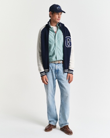  GANT Erkek Yeşil Regular Fit Düğmeli Yaka Gömlek