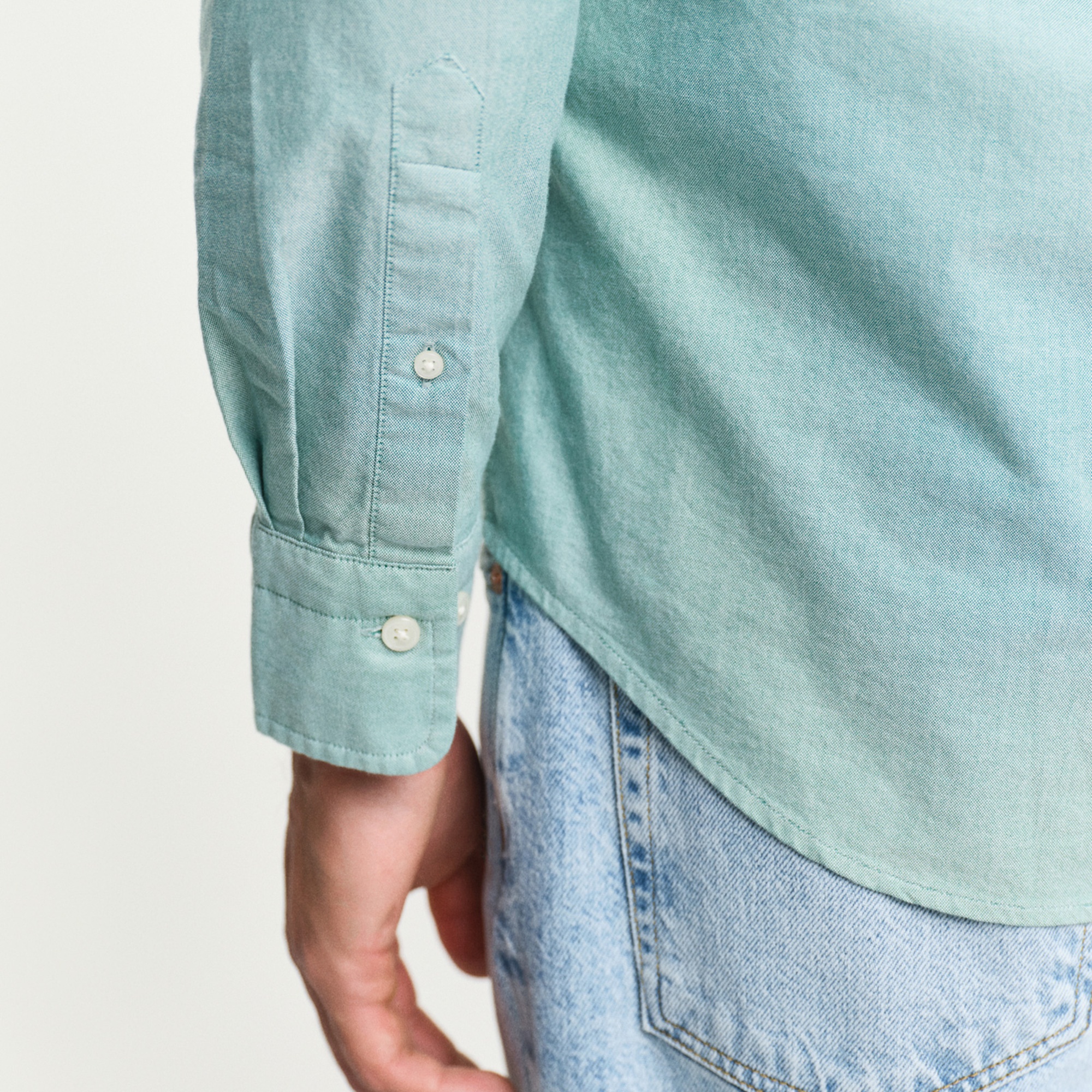 GANT Erkek Yeşil Regular Fit Düğmeli Yaka Gömlek