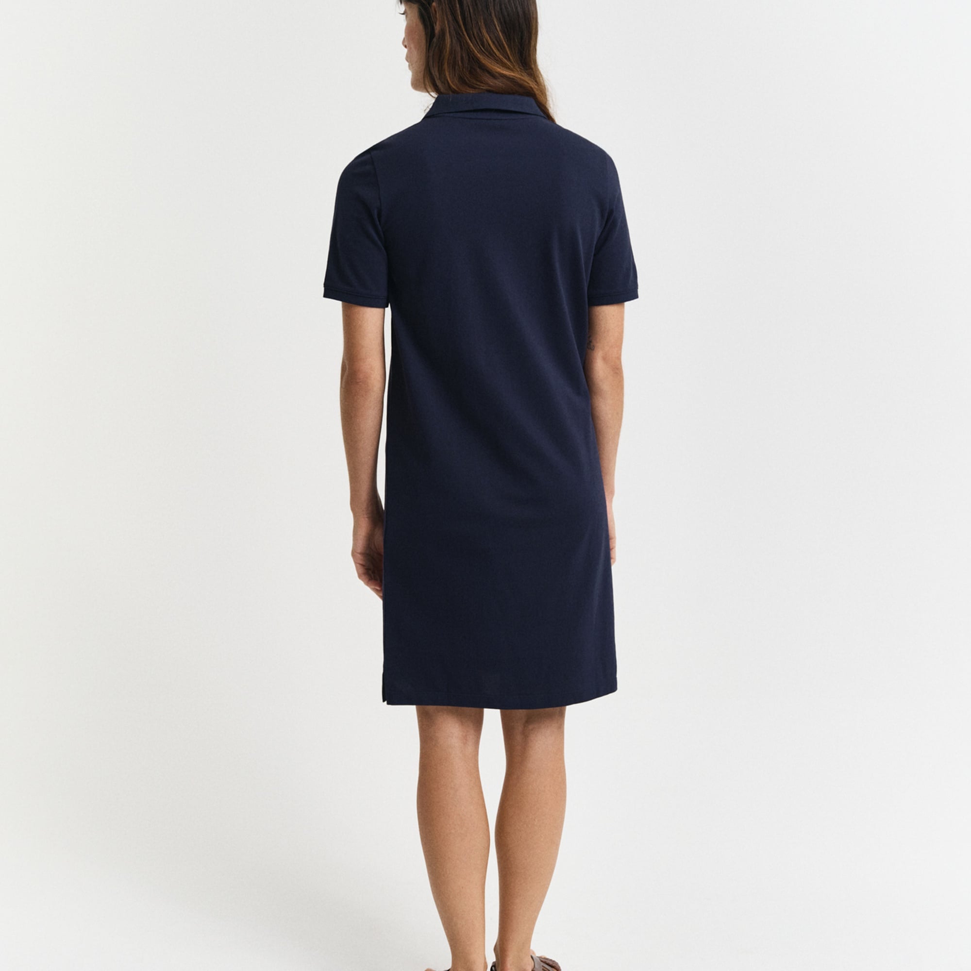 GANT Kadın Lacivert Regular Fit Polo Yaka Elbise