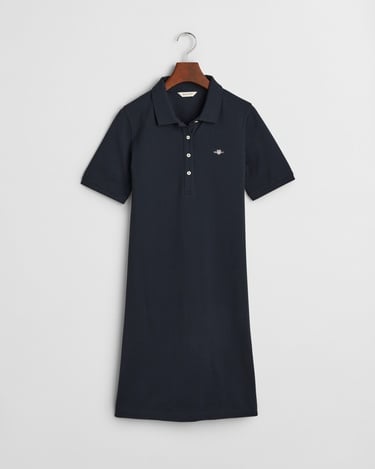  GANT Kadın Lacivert Regular Fit Polo Yaka Elbise