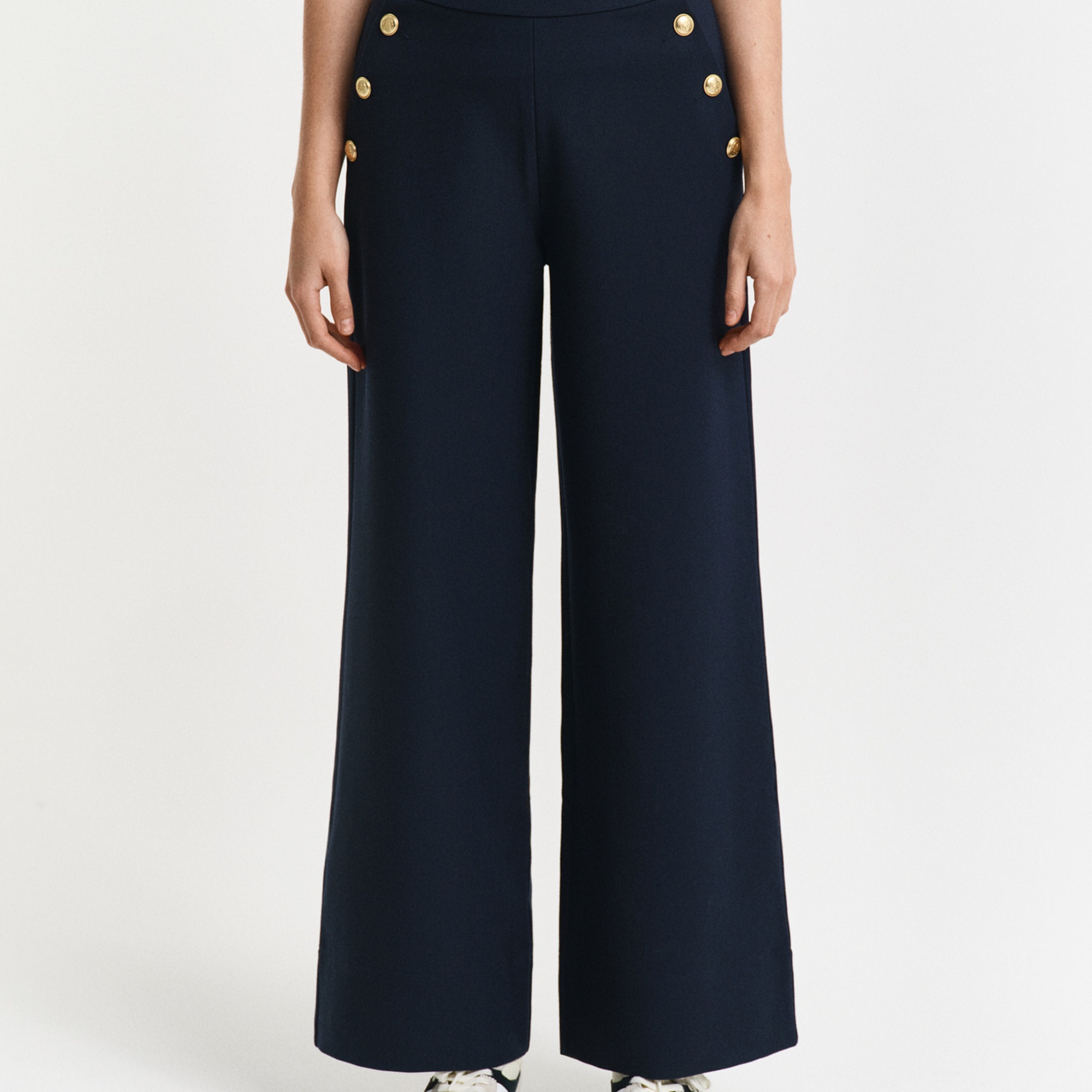 GANT Kadın Lacivert Straight Fit Pantolon