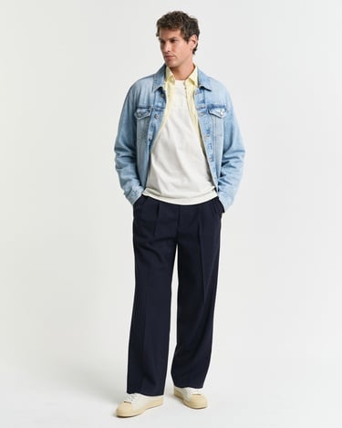  GANT Erkek Krem Regular Fit Bisiklet Yaka Logolu T-Shirt