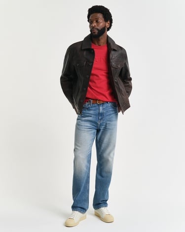  GANT Erkek Kırmızı Regular Fit Bisiklet Yaka Logolu T-Shirt