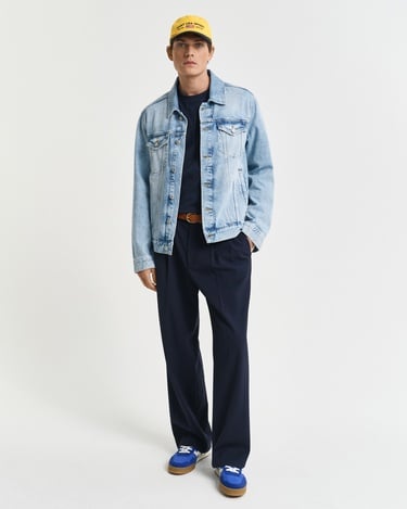  GANT Erkek Lacivert Regular Fit Bisiklet Yaka Logolu T-Shirt