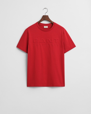  GANT Erkek Kırmızı Regular Fit Bisiklet Yaka Logolu T-Shirt