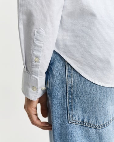  GANT Kadın Mavi Regular Fit Düğmeli Yaka Çizgili Gömlek