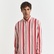 GANT Erkek Kırmızı Relaxed Fit Düğmeli Yaka Çizgili Gömlek