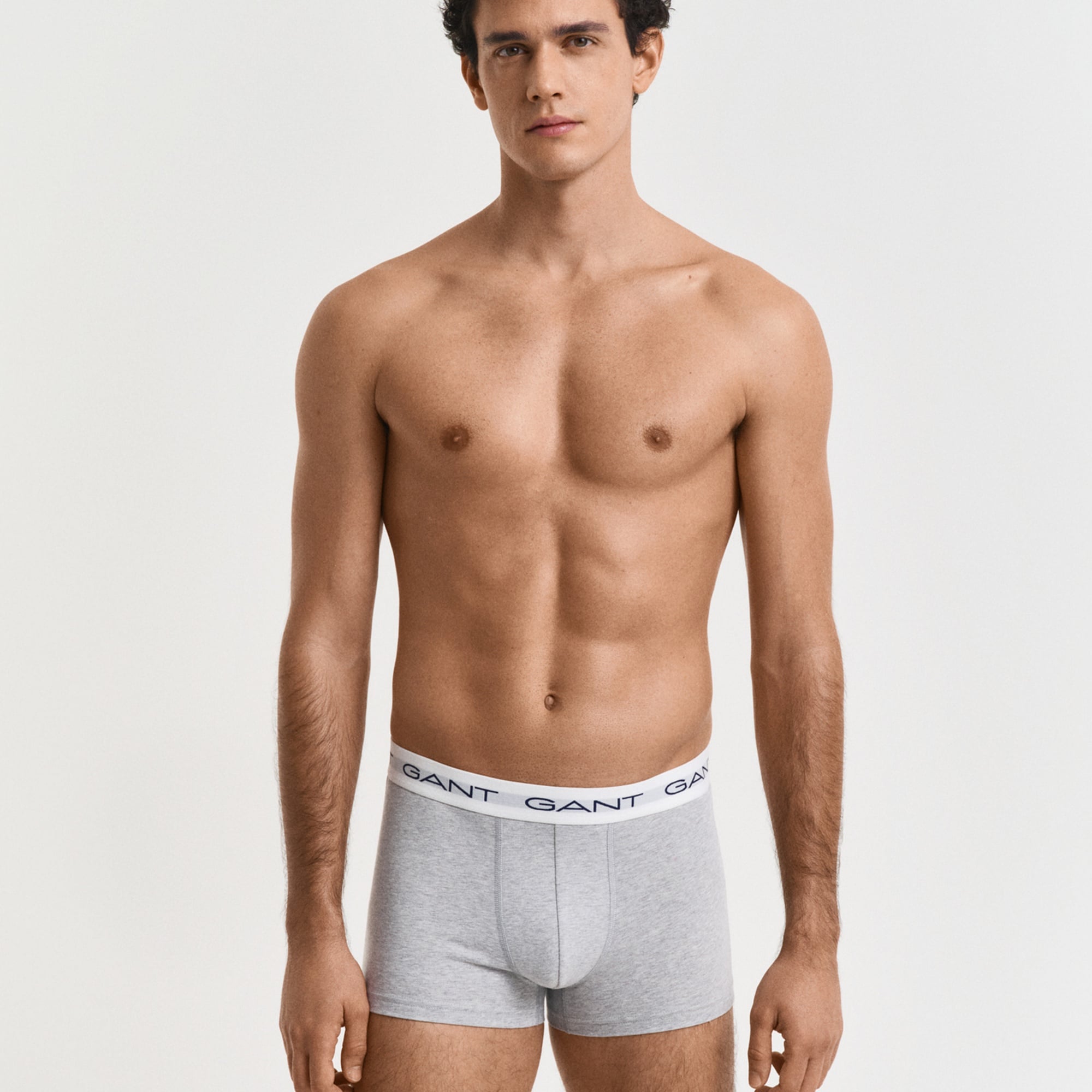 GANT Erkek Gri Slim Fit Logolu 3'lü Boxer