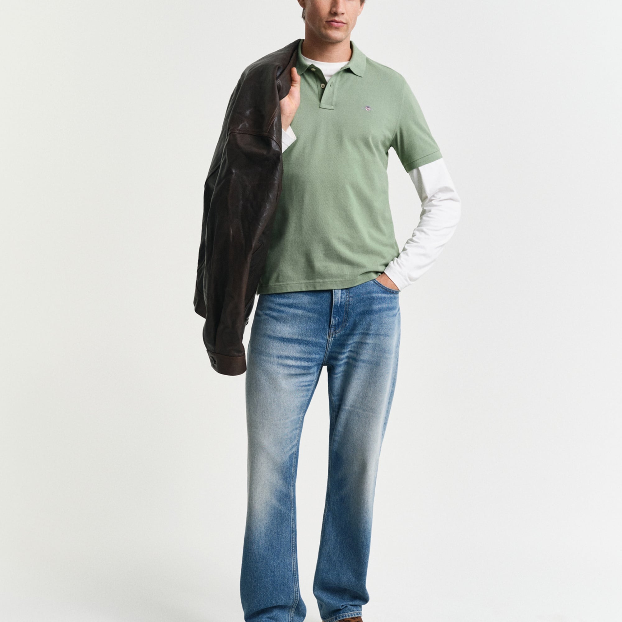 GANT Erkek Yeşil Regular Fit Polo