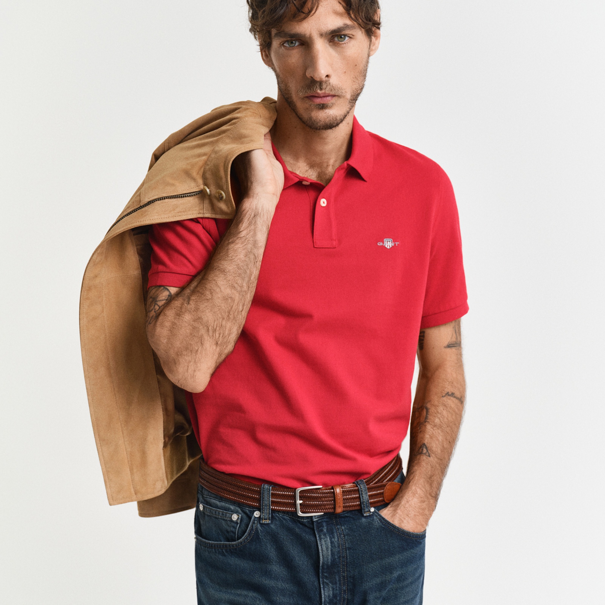 GANT Erkek Kırmızı Regular Fit Polo