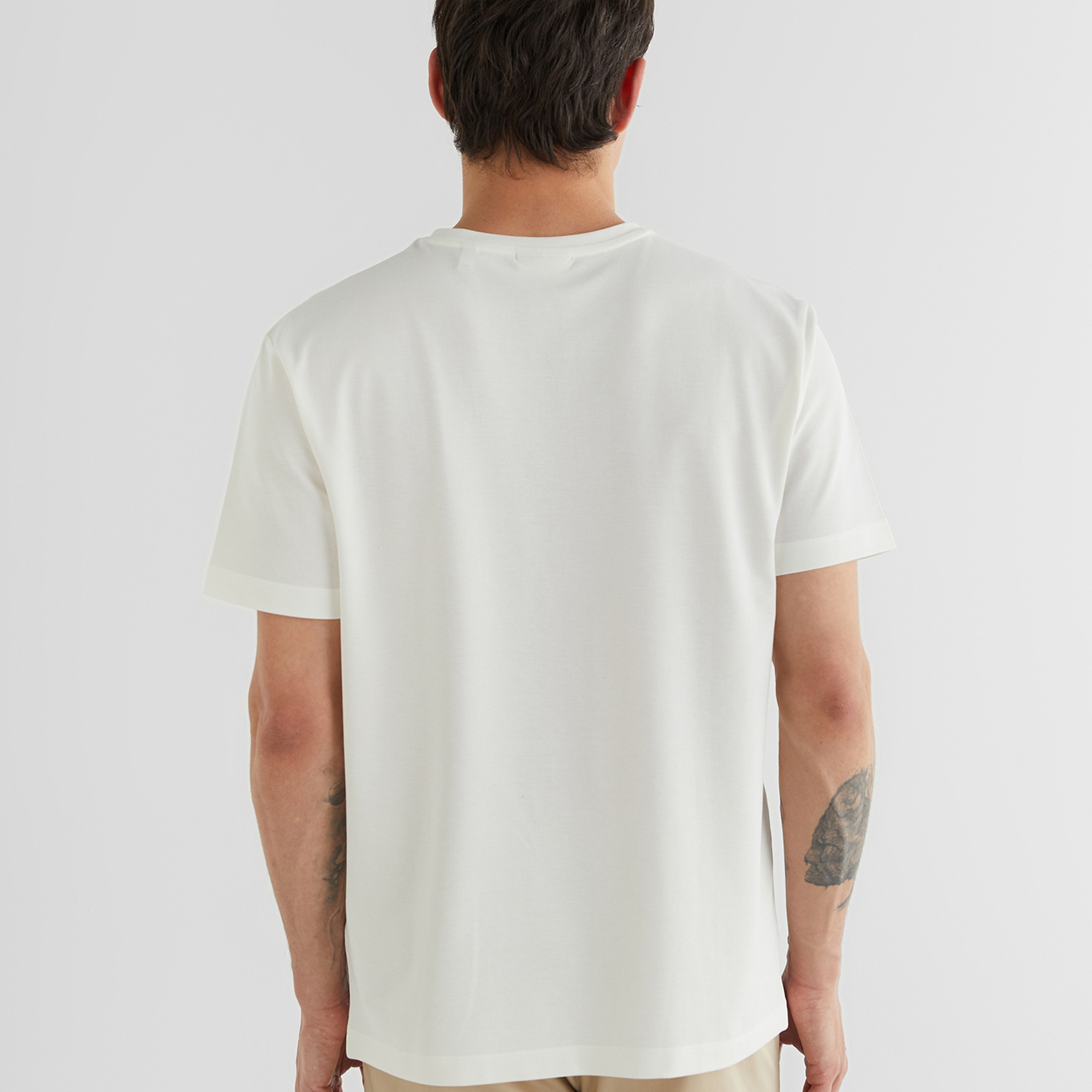 GANT Erkek Krem Regular Fit Bisiklet Yaka T-Shirt