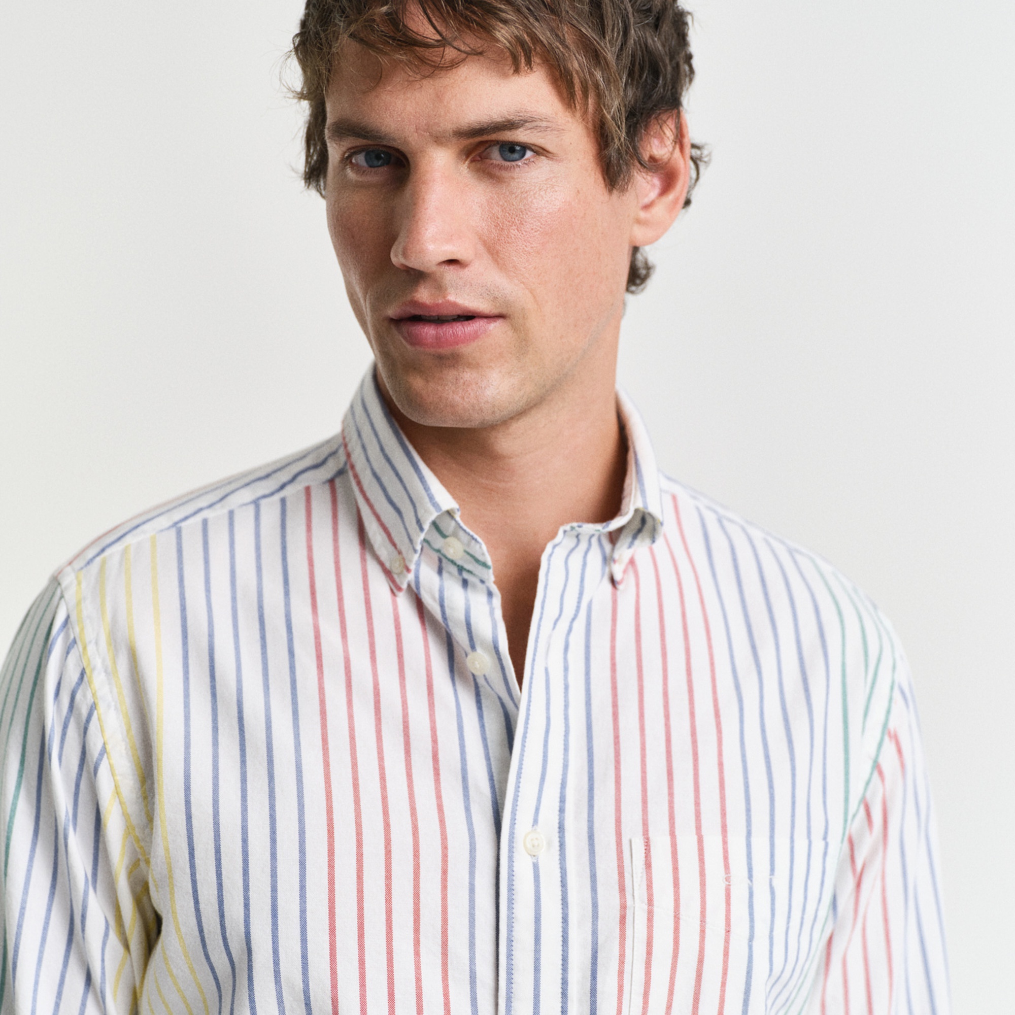 GANT Erkek Renkli Regular Fit Düğmeli Yaka Çizgili Gömlek