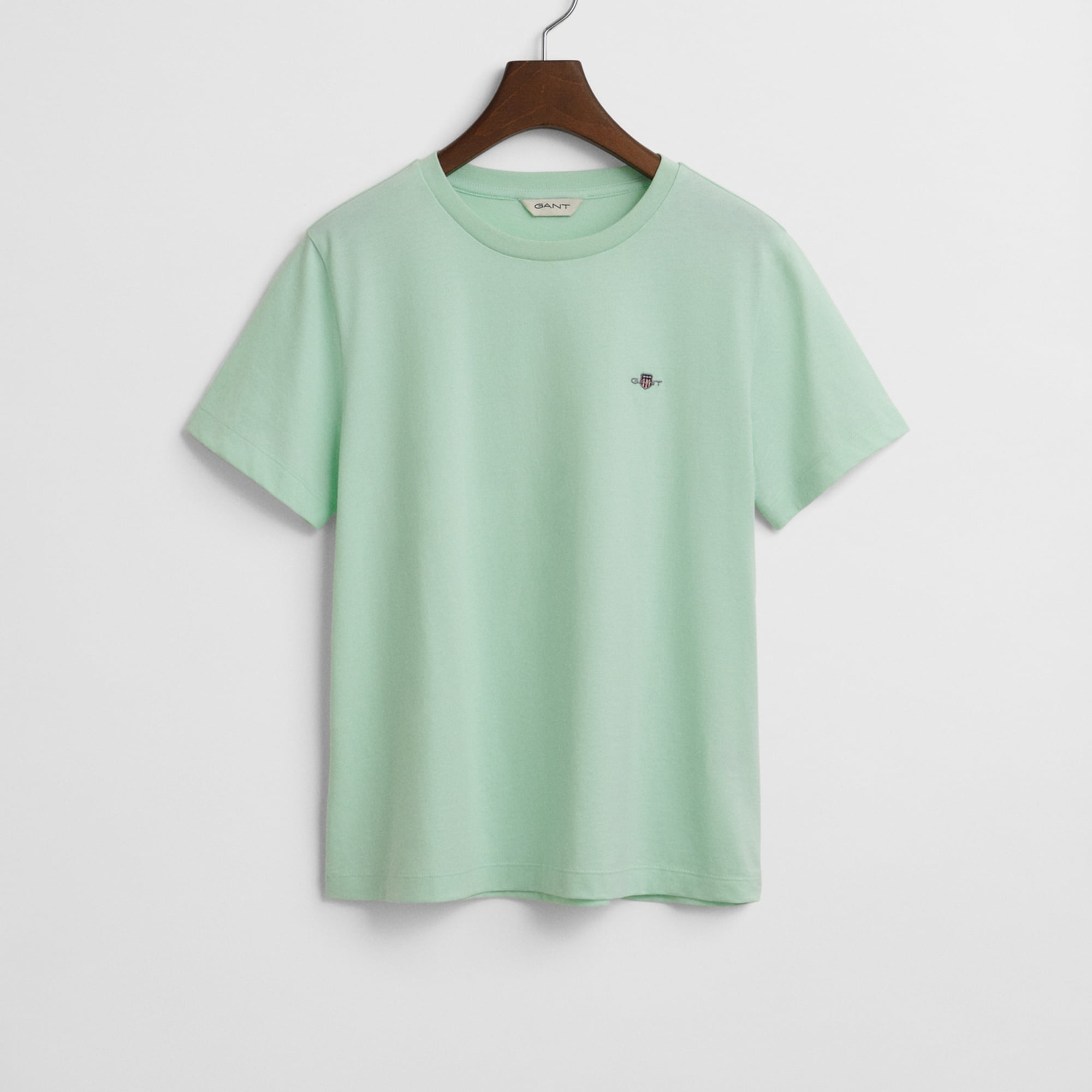 GANT Kadın Yeşil Regular Fit Bisiklet Yaka T-Shirt