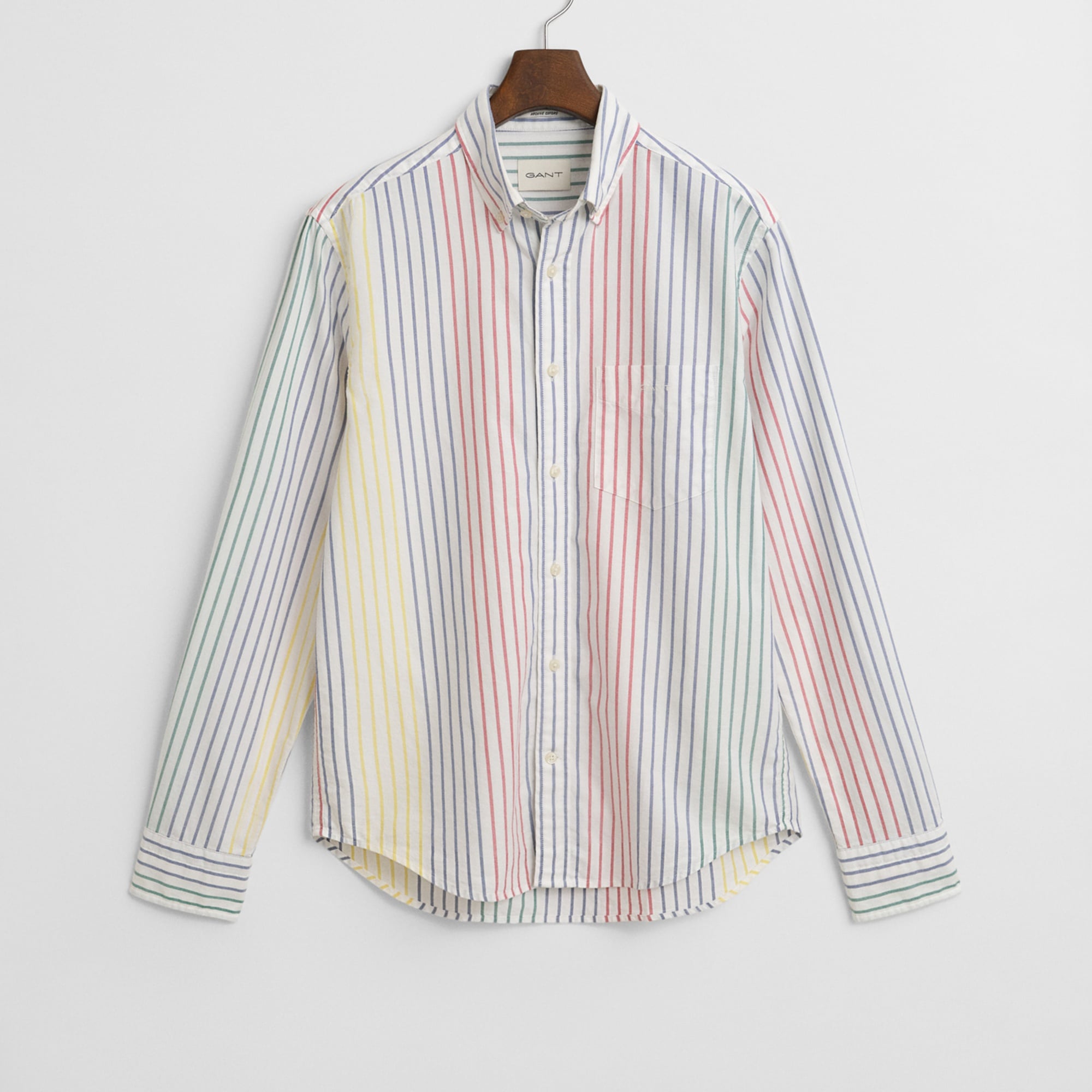 GANT Erkek Renkli Regular Fit Düğmeli Yaka Çizgili Gömlek