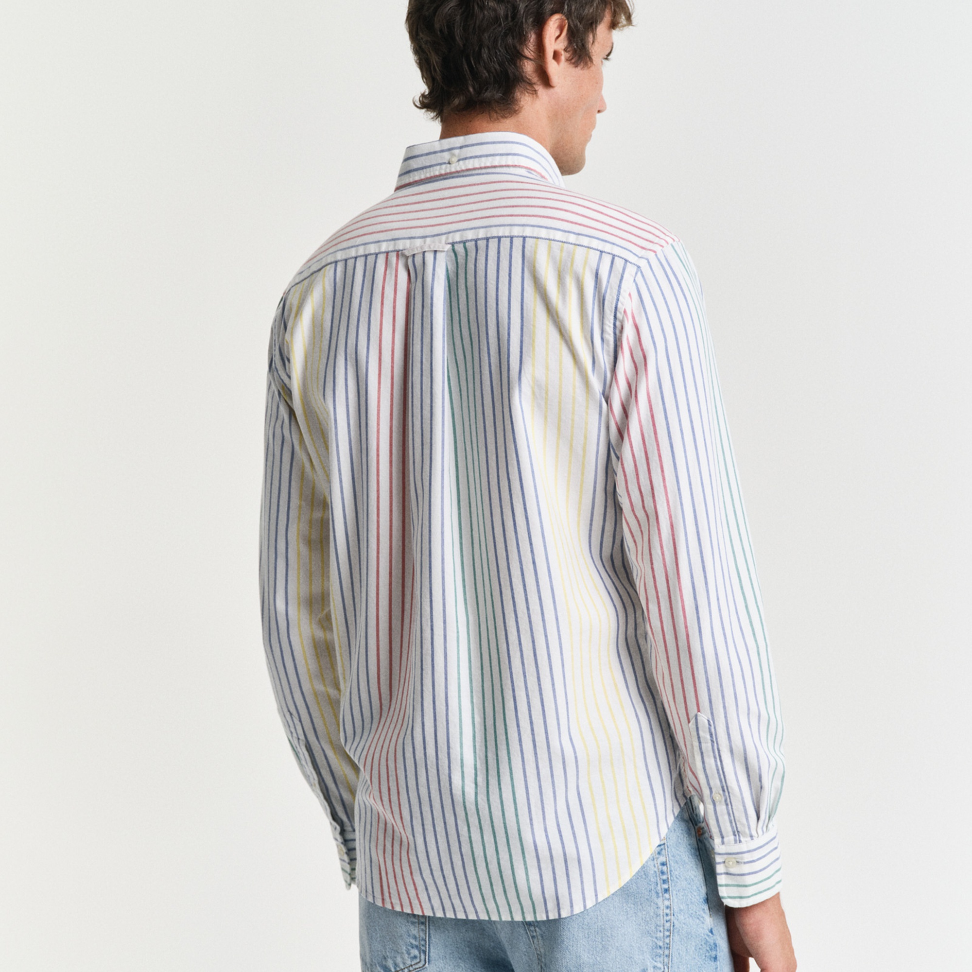 GANT Erkek Renkli Regular Fit Düğmeli Yaka Çizgili Gömlek