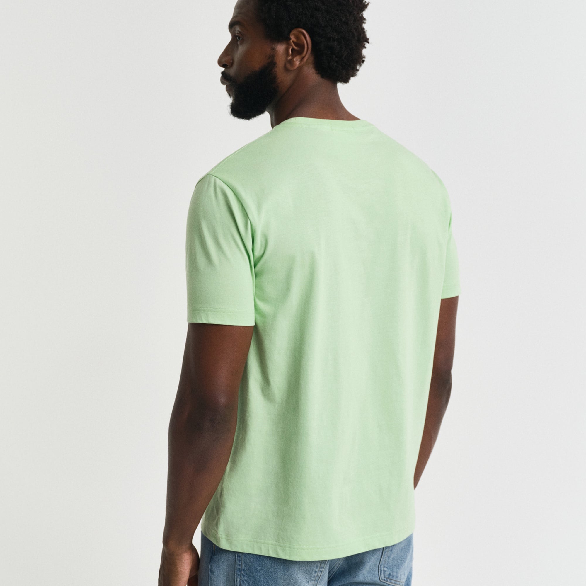 GANT Erkek Yeşil Regular Fit Bisiklet Yaka T-Shirt