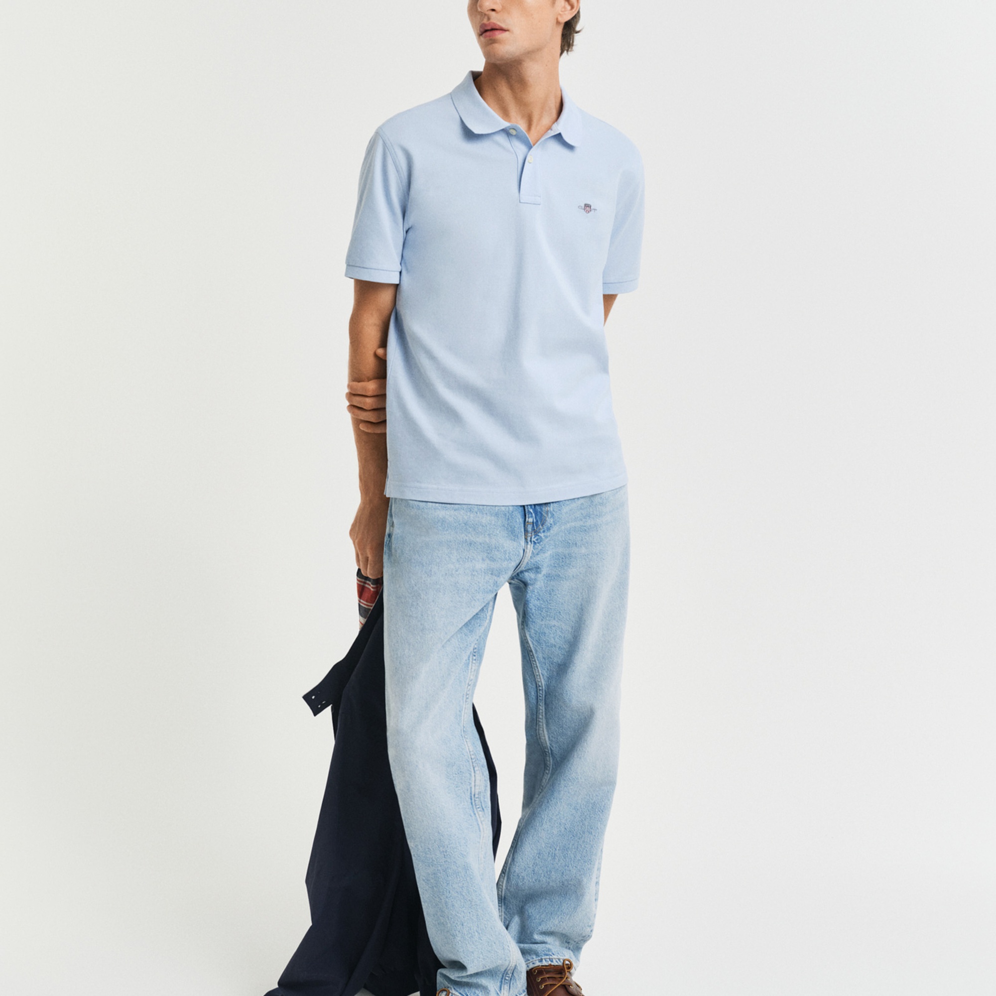GANT Erkek Mavi Regular Fit Polo