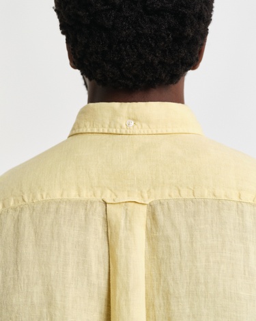  GANT Erkek Sarı Regular Fit Düğmeli Yaka Keten Gömlek