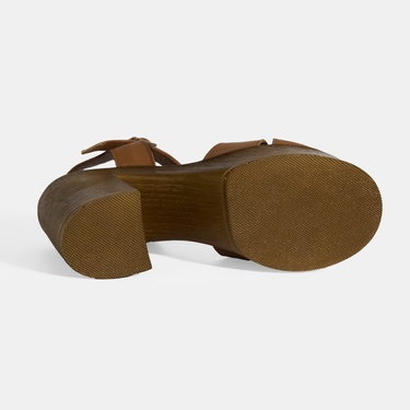  Taba Kadın Toka Detaylı Deri Sandalet