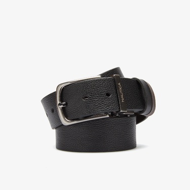  Nautica Erkek Siyah Deri Kemer