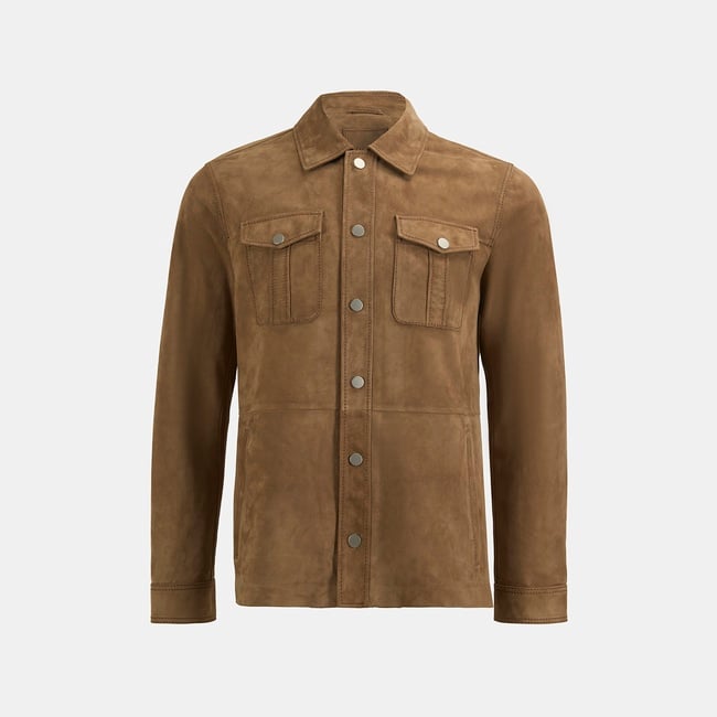  Erkek Taba Uzun Kollu Gömlek Yaka Süet Ceket