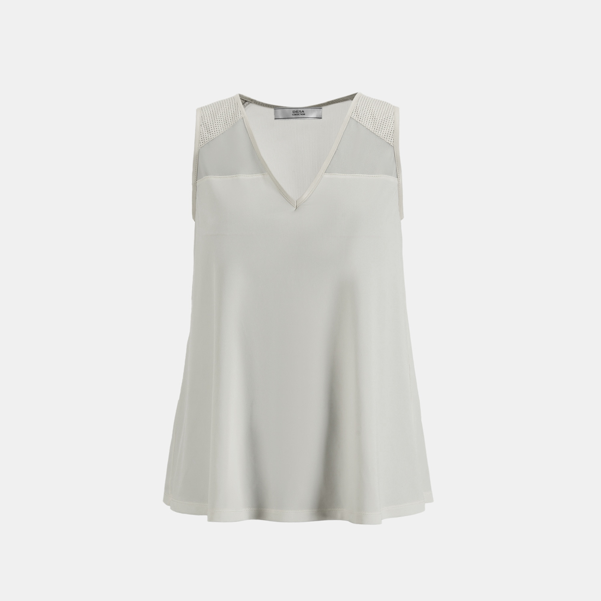 Kadın Beyaz Deri Detaylı Perforeli Bluz