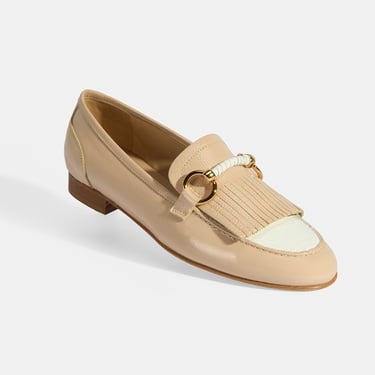  Luca Grossi Kadın Ten Toka Aksesuarlı Püsküllü Rugan Loafer