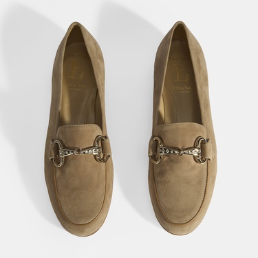  Luca Grossi Kadın Bej Toka Aksesuarlı Süet Loafer
