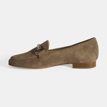  Luca Grossi Kadın Vizon Toka Aksesuarlı Süet Loafer
