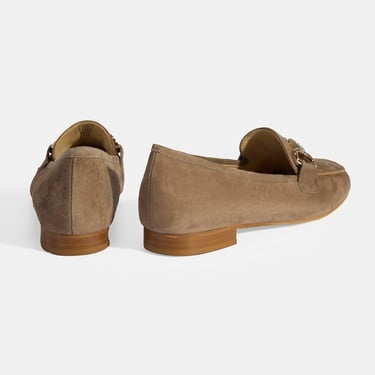  Luca Grossi Kadın Vizon Toka Aksesuarlı Süet Loafer