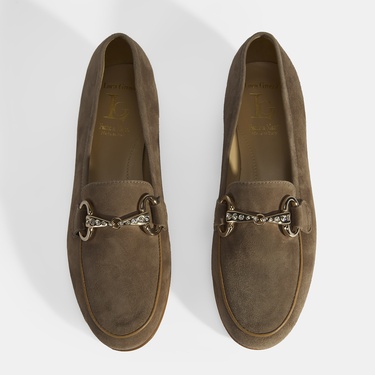  Luca Grossi Kadın Vizon Toka Aksesuarlı Süet Loafer