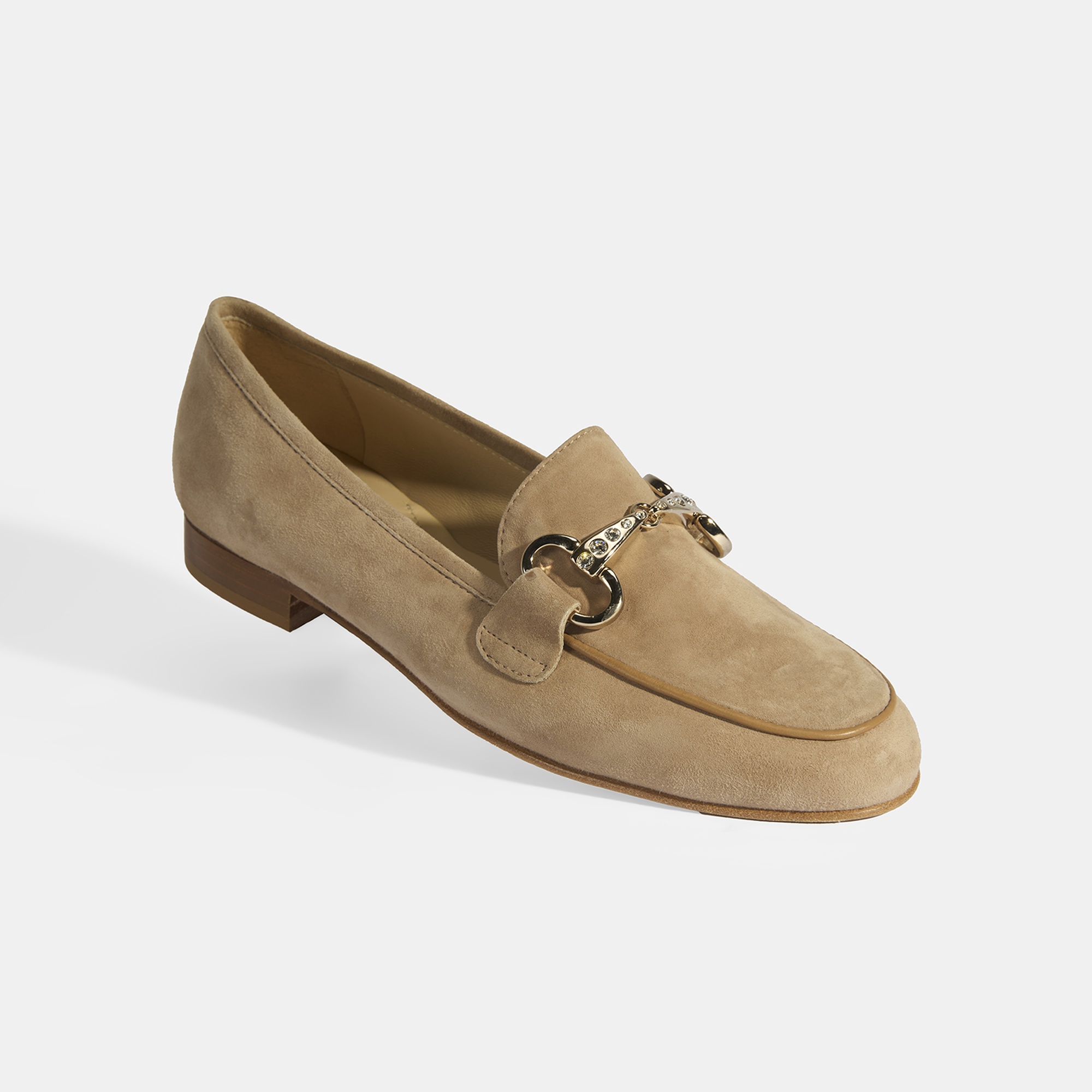 Luca Grossi Kadın Bej Toka Aksesuarlı Süet Loafer