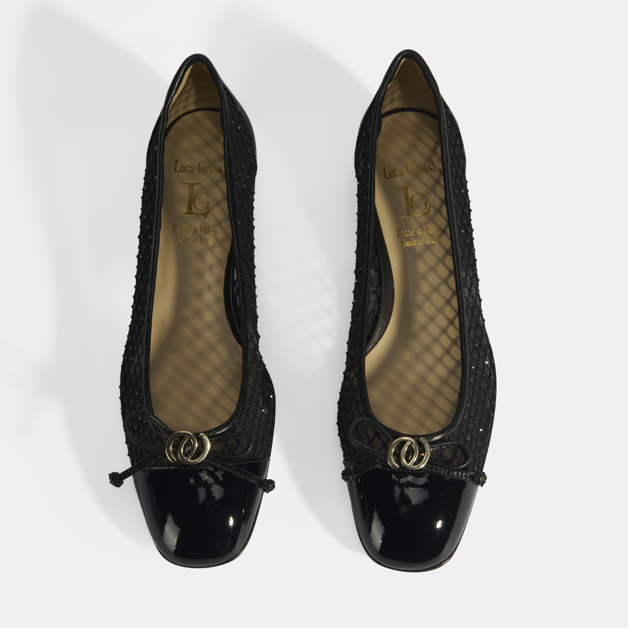 Luca Grossi Kadın Siyah Aksesuar Detaylı File Babet