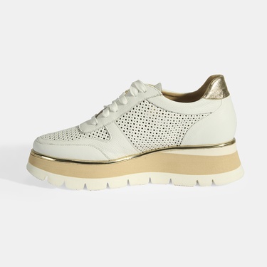  Luca Grossi Kadın Beyaz Bağcıklı Deri Spor Ayakkabı