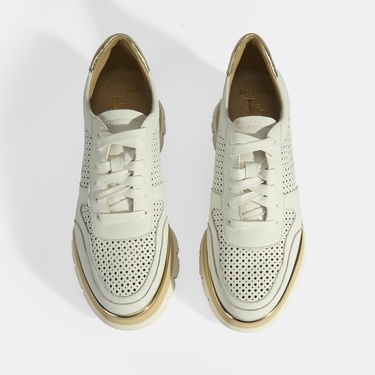  Luca Grossi Kadın Beyaz Bağcıklı Deri Spor Ayakkabı