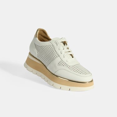  Luca Grossi Kadın Beyaz Bağcıklı Deri Spor Ayakkabı