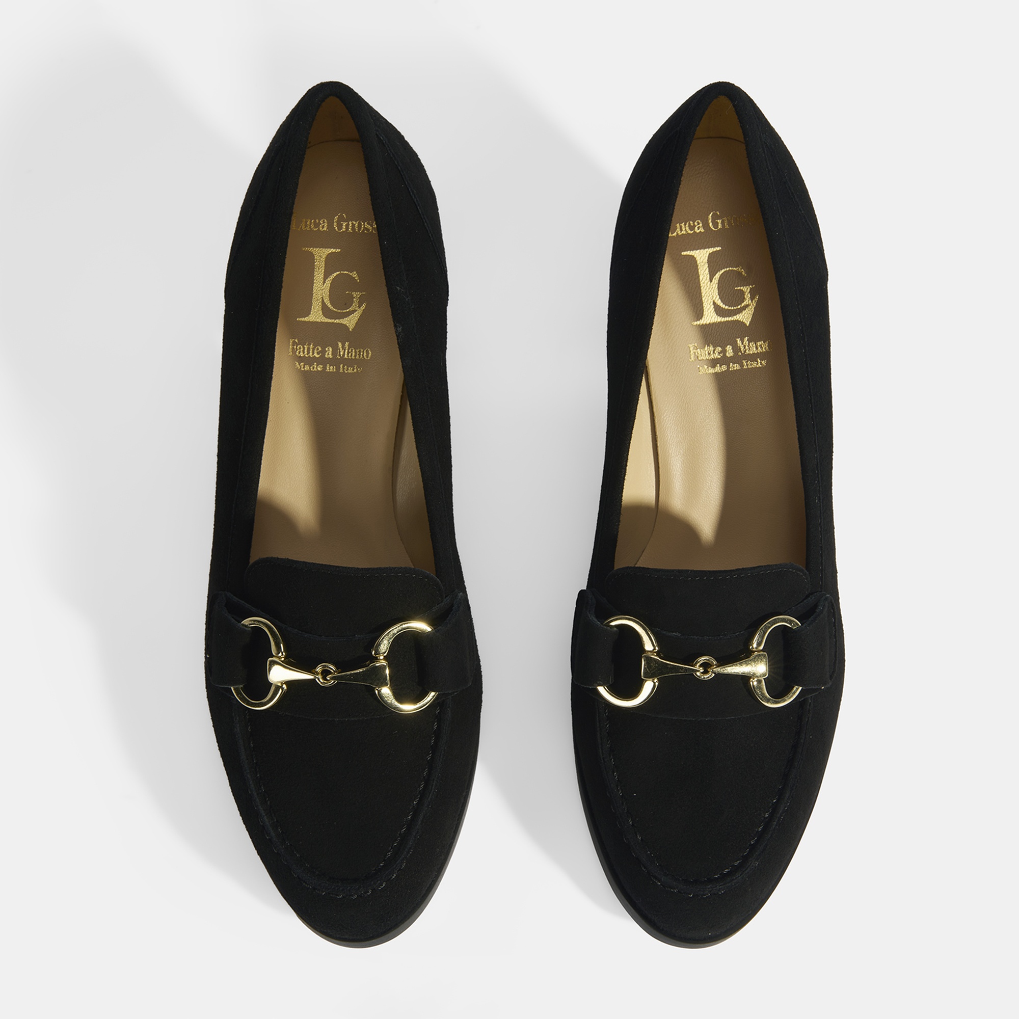 Luca Grossi Kadın Siyah Metal Aksesuarlı Süet Topuklu Loafer