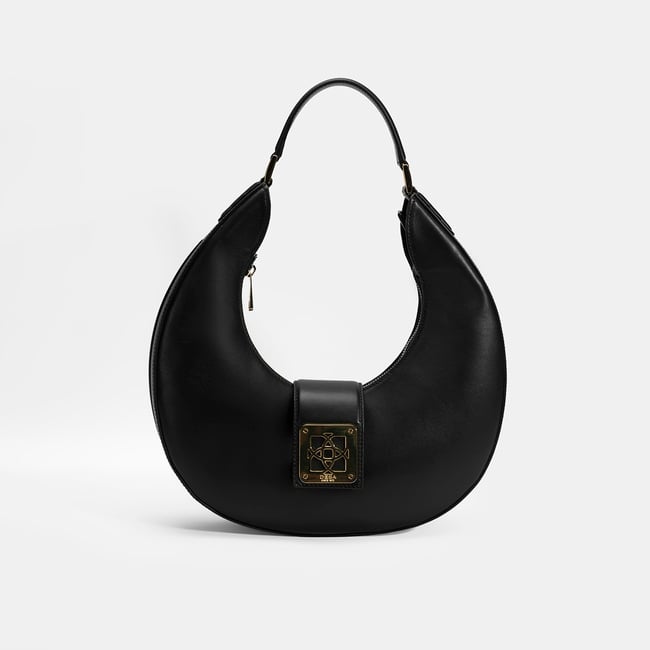  Kadın Siyah Deri Omuz Çantası