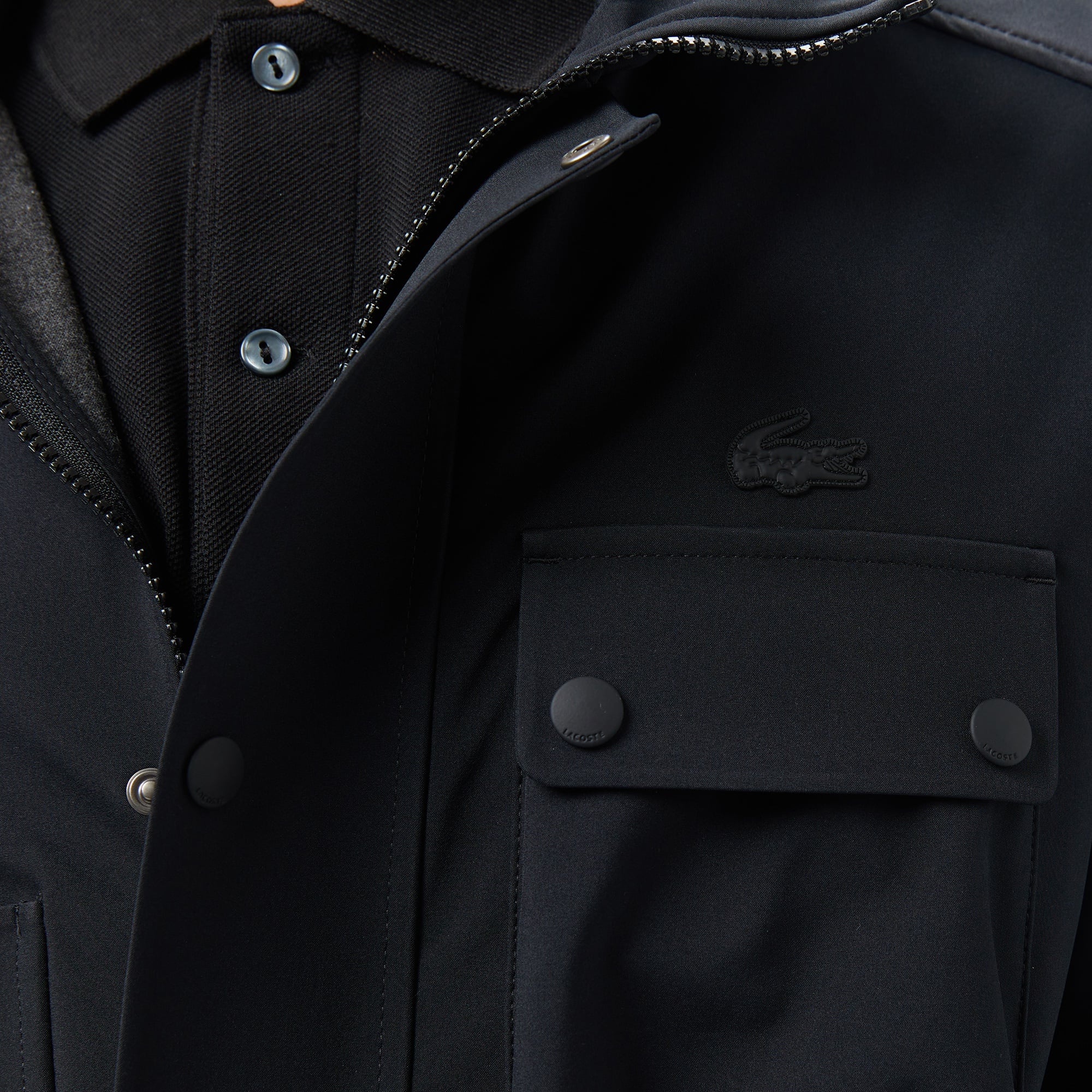 Lacoste Erkek Kapüşonlu Siyah Mont