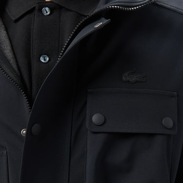  Lacoste Erkek Kapüşonlu Siyah Mont