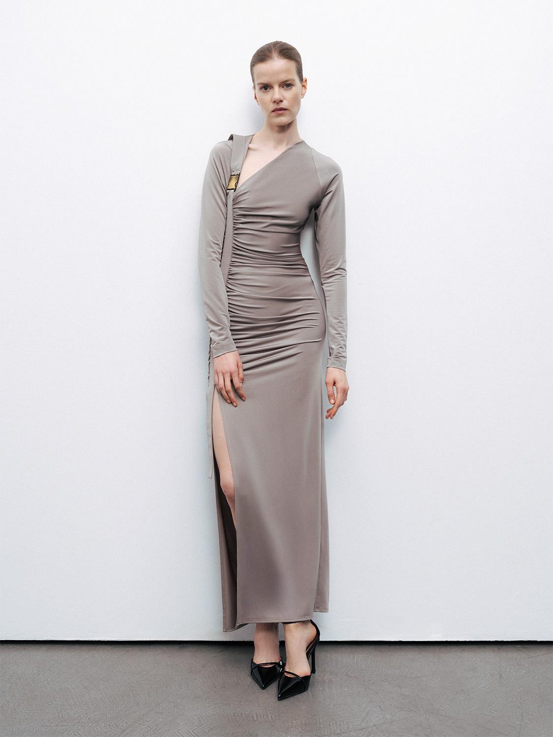  Metal Tokalı Maxi Elbise