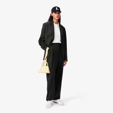  Lacoste L.12.D Kadın Slim Fit Kolsuz Beyaz Polo