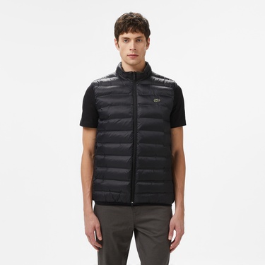  Lacoste Erkek Slim Fit Kapüşonlu Siyah Yelek