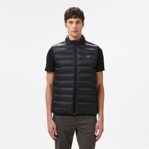  Lacoste Erkek Slim Fit Kapüşonlu Siyah Yelek