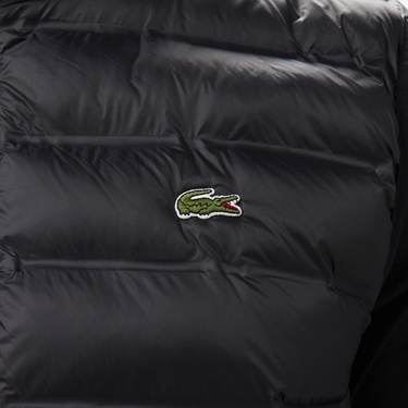 Lacoste Erkek Slim Fit Kapüşonlu Siyah Yelek