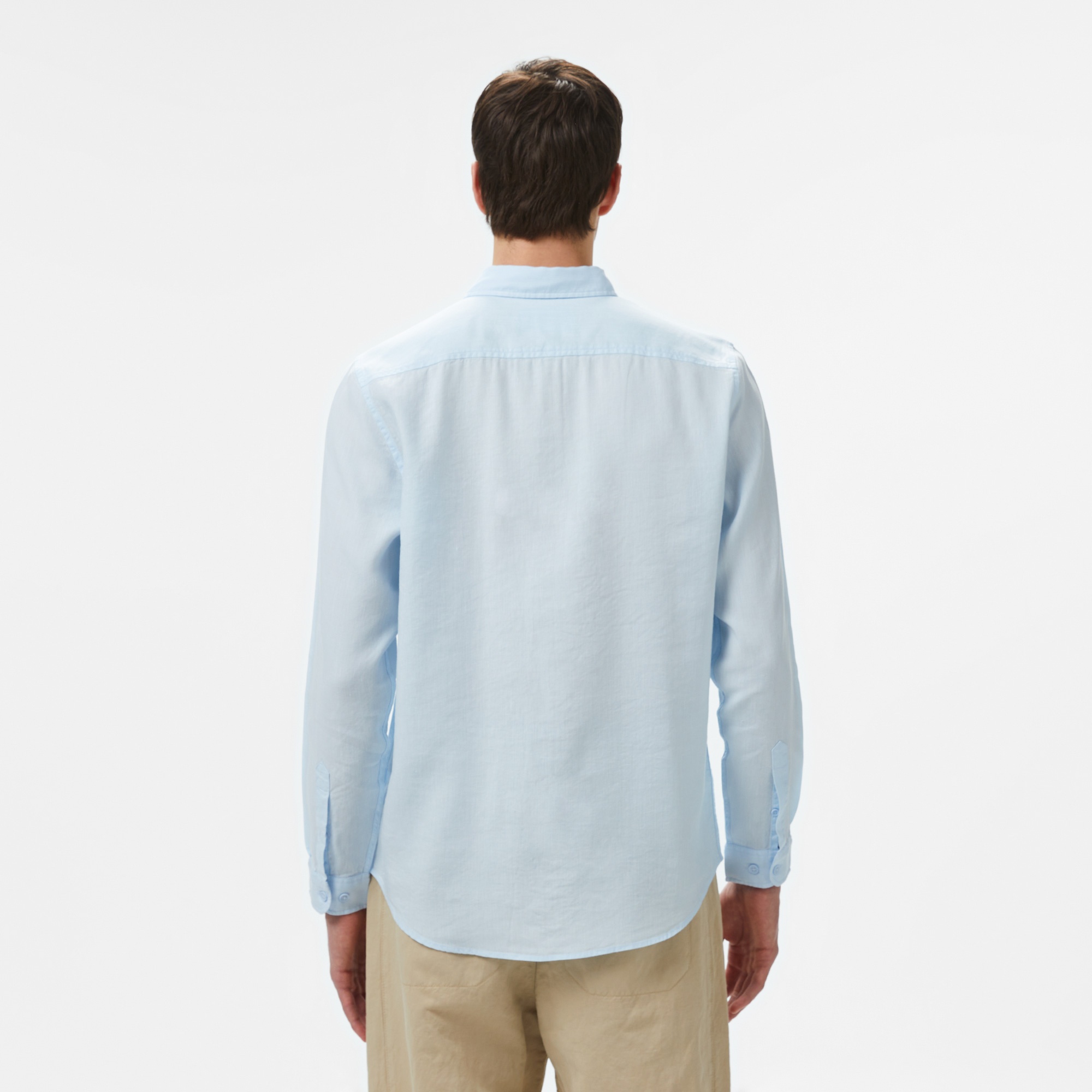 Lacoste Erkek Regular Fit Keten Açık Mavi Gömlek