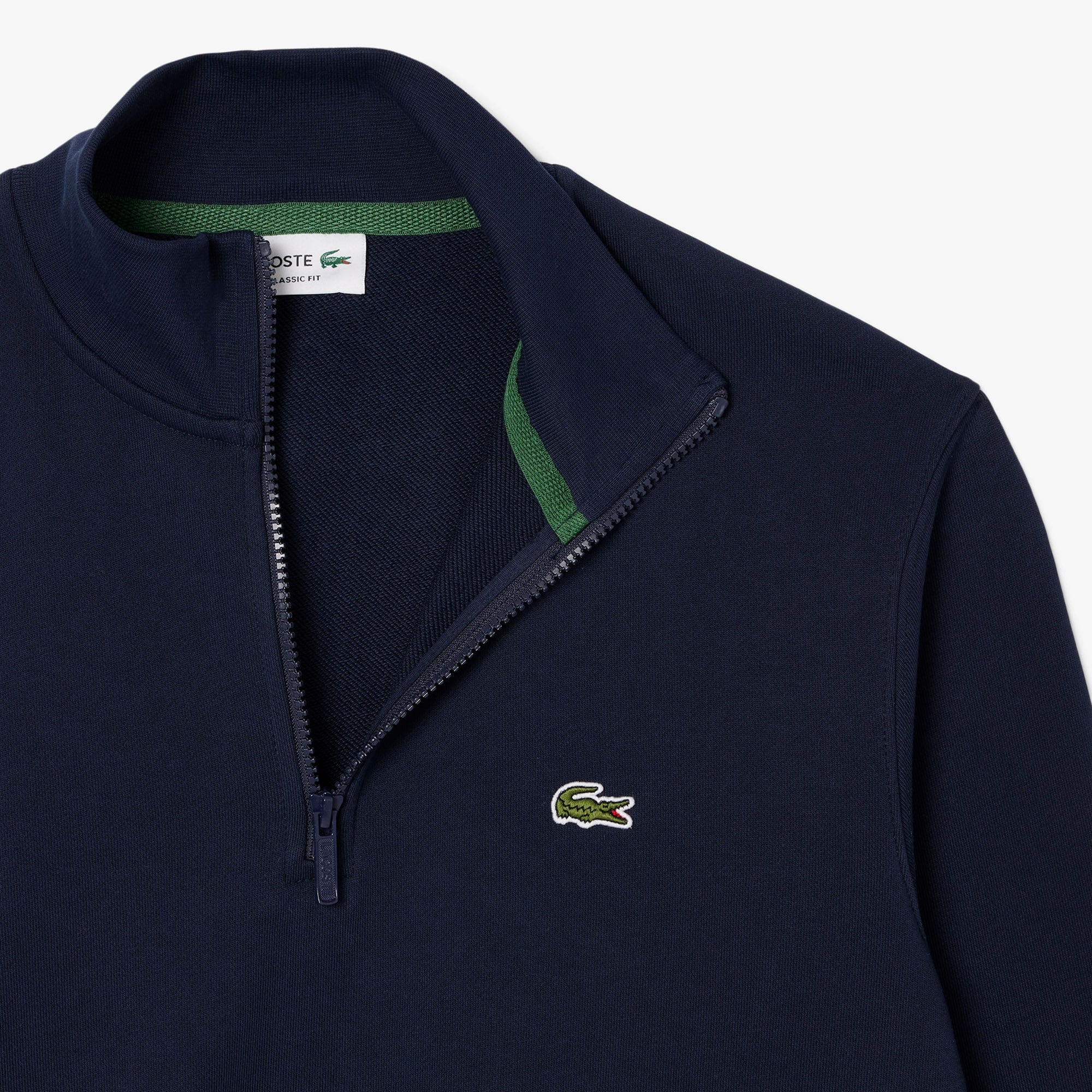 Lacoste Erkek Classic Fit Yarım Fermuarlı Lacivert Sweatshirt
