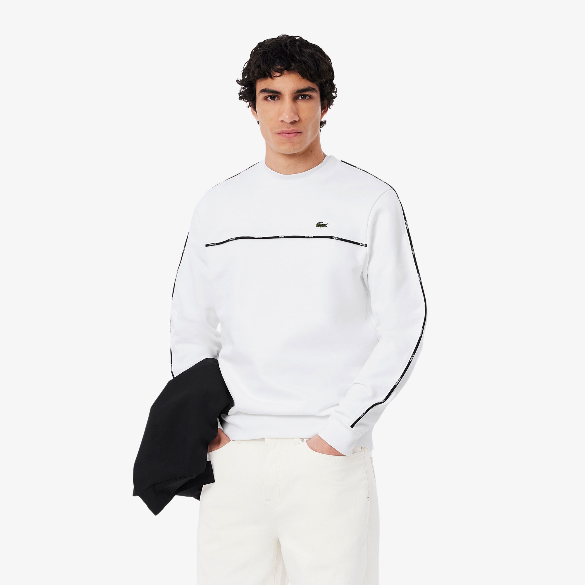 Erkek Classic Fit Beyaz Sweatshirt